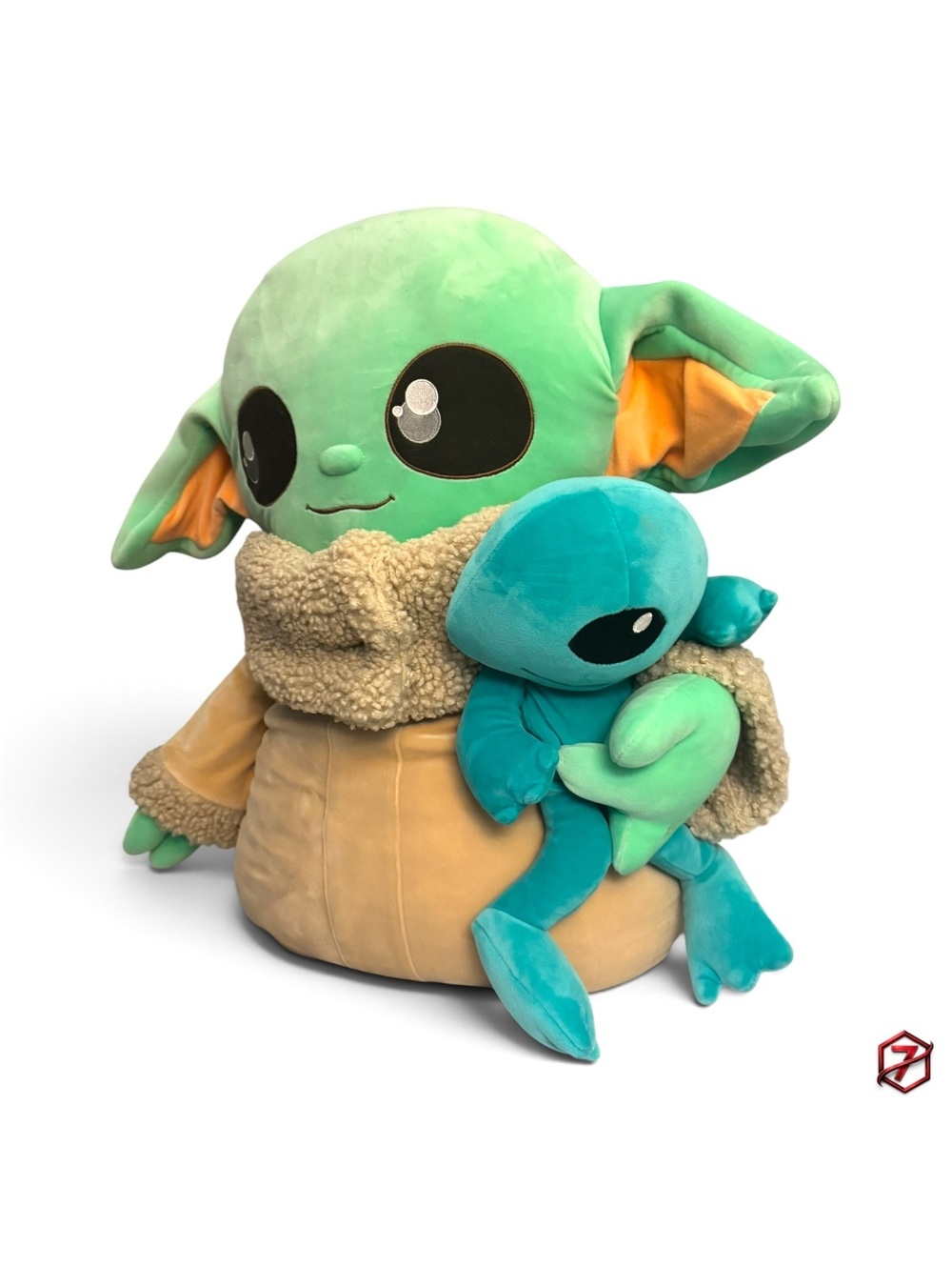 Star Wars Grogu Baby Yoda Large 24” Plush Holding Blue Alien Mandalorian